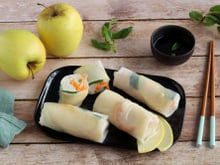 Rouleaux de printemps aux Pommes du Limousin AOP et crevettes