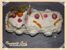 Bûche blanche crème citron et oranges confites