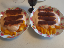 Tiramisu aux pêches et au vin moelleux