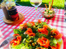 Saumon Gravlax à l'aneth Cueillette & Cuisine et salade de févettes