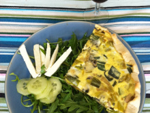 Quiche poireaux champignons au roquefort