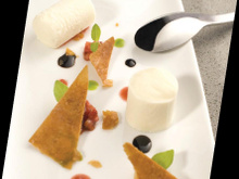 Millefeuille basilic, chavignol et fraises