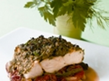 Pavés de bar en croûte d'herbes