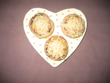 Saint-Valentin : Champignons farcis aux aubergines et tomates