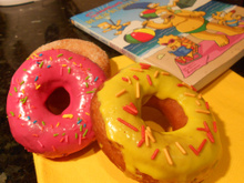 Donuts vanille glaçage coloré