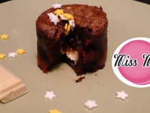 Cœur coulant chocolat au lait et chocolat blanc