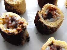 Sushis sucrés, brioche, nutella et riz au lait