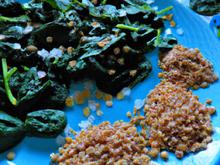 Lentilles, épinards et copeaux de parmesan