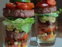 Hamburgers montés en verrine