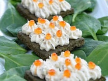Hors d'œuvre épinards et Apérivrais Tartinade au Saumon