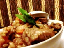 Risotto de dinde au vin rouge