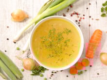 Soupe aux poireaux et aux carottes