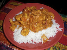 Escalope de poulet aux pommes à l'indienne