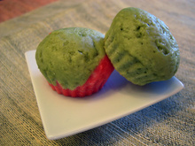 Muffins légers au thé vert et à la framboise