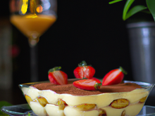Tiramisu léger aux fraises et pointe d'alcool parfumé