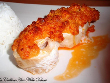 Filet de poisson en crumble de chorizo