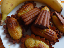 Madeleines au chocolat et à la banane