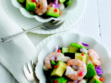Ceviche d'avocat Hass et de crevettes