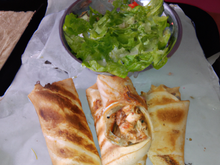 Feuilletés coco, émincés de poulet grillé