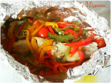 Papillote de Merlan aux 3 poivrons