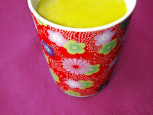 Soupe de petits pois au mascarpone et au bacon craquant