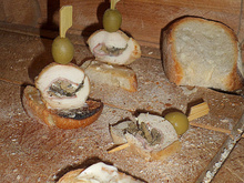 Montadito de roulé de viande