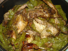 Cailles rôties aux pois gourmands