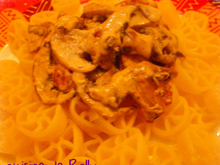 Pasta chorizo, mascarpone, champignons