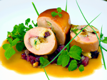 Poulet farci au foie gras marrons facile