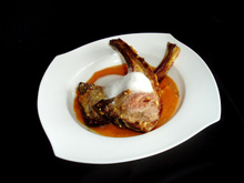 Côtes d'Agneau aux noisettes et crème de potimarron