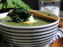 Velouté d'épinards au chèvre