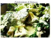 Gratin de pommes de terres, brocolis au roquefort papillon
