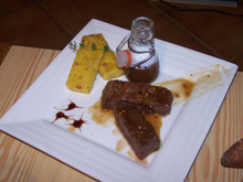 Bœuf laqué et croustillant et sa polenta crémeuse