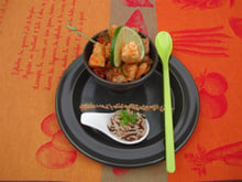 Wok d'espadon et poivron pimenté au gingembre et soja