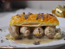 Feuilletés de quenelles et ris de veau à la truffe