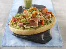 Bruschetta à la roquette et au jambon de Parme