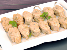 Bouchées de poulet lardées à la fourme d'ambert