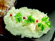 Purée de Princesse Amandine® et jambon à l'os braisé