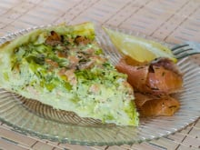 Quiche aux poireaux et au saumon