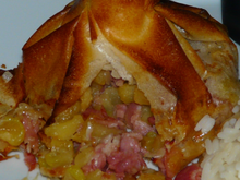 Brick courgette, bacon et sauce au fromage blanc