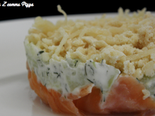 Crumble concombre et saumon fumé