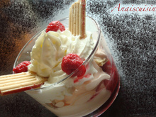 Tiramisu framboises et pailles d'or