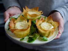 Tartelettes croustillantes chèvre et poireaux