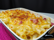 Gratin de macaronis au jambon cuit et reblochon