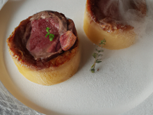 Petits Flans de Champerloises et Magret fumé