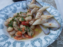 Salade de haricot de Soissons et couteaux