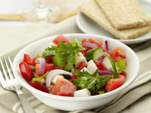 Salade de Caprice des Dieux et tomates