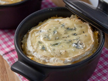 Hachis parmentier aux champignons des bois, courge butternut et Bresse Bleu