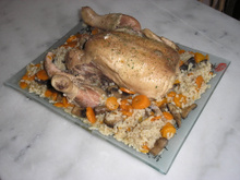 Poule fermière au riz