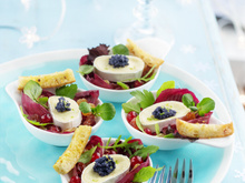 Salade de mesclun à l'En Cas de Caprice et sa vinaigrette au yuzu